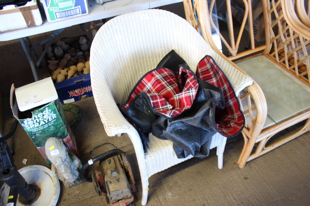 A loom chair together with a blanket