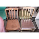 Two slat back dining chairs