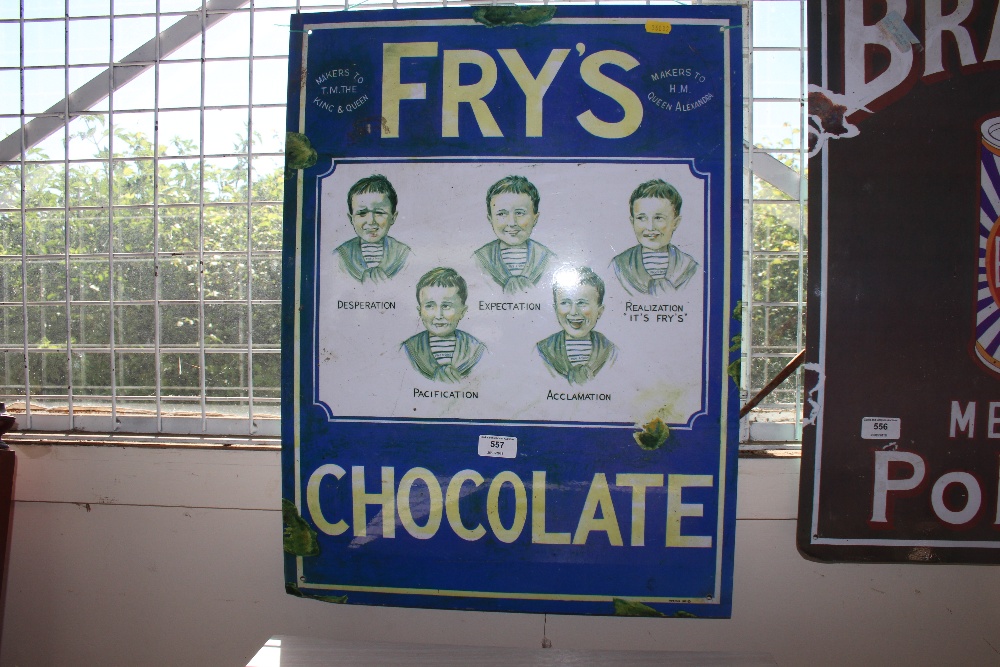 A reproduction Fry's chocolate sign