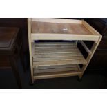 A beech kitchen trolley