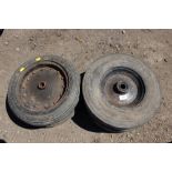 Two pairs of trolley wheels