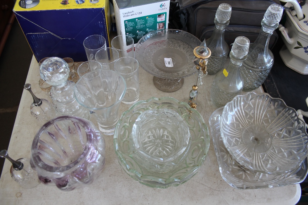 A quantity of glass to include decanters and stopp