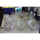 A quantity of glass to include decanters and stopp