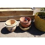 A quantity of various garden pots