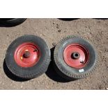 Two pairs of trolley wheels