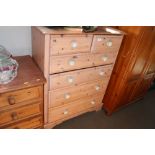 A pine chest fitted two short over four long drawe