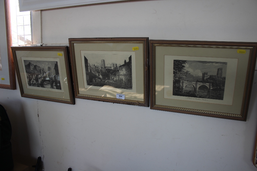 Three prints of 'Durham Castle'; 'Framwellgate, Du