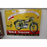 A reproduction BSA Bantam metal sign