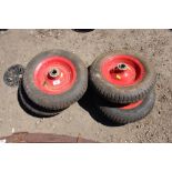 Two pairs of trolley wheels