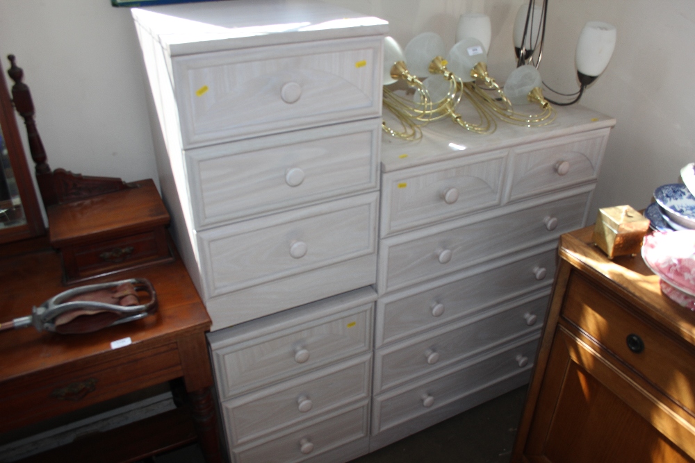 A bedroom suite comprising of a pair of three draw