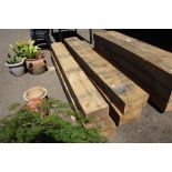 Four wooden sleepers