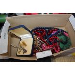 A box of costume jewellery