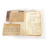 An interesting leather covered notebook, containing copies of the minutes and letters written in