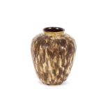 A Royal Doulton stoneware baluster vase, by Vera Huggins, having brown mottled decoration, 23cm