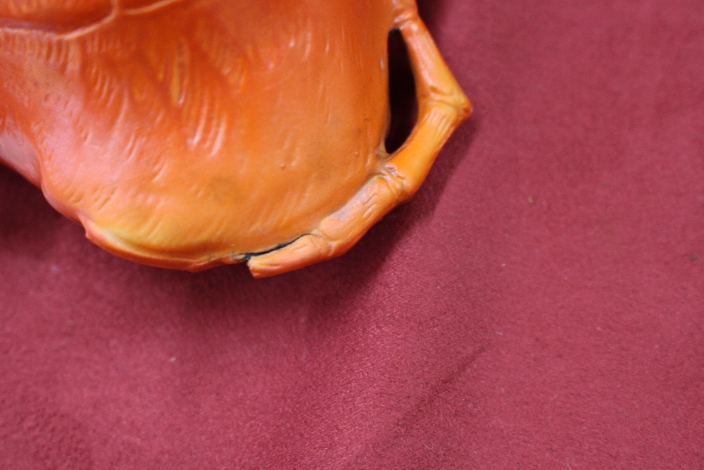 A Continental pottery pot and cover, in the form of a crab, of bright orange colour, 11cm; and a - Image 9 of 9