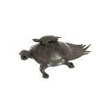 A 19th Century Oriental bronze water dropper, in the form of a mythical terrapin like creature, 14cm