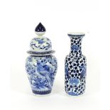 A 19th Century Chinese porcelain blue and white Rouleau vase, having six character Kanghsi mark to