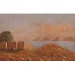 19th Century Continental school, a view on the Turkish coast, oil on board, 22cm x 36cm