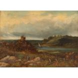 Arnold Bird?, (19th Century), landscape study with figures in the fore ground, boats on a loch and