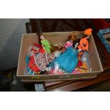 A box of Palitoy Pipper & Topper dawn dolls with c