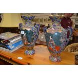 A pair of Japanese figural decorated vases AF