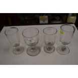 Four Victorian drinking glasses