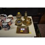 A small quantity of various brass items to include