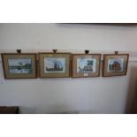 Four watercolours depicting local scenes