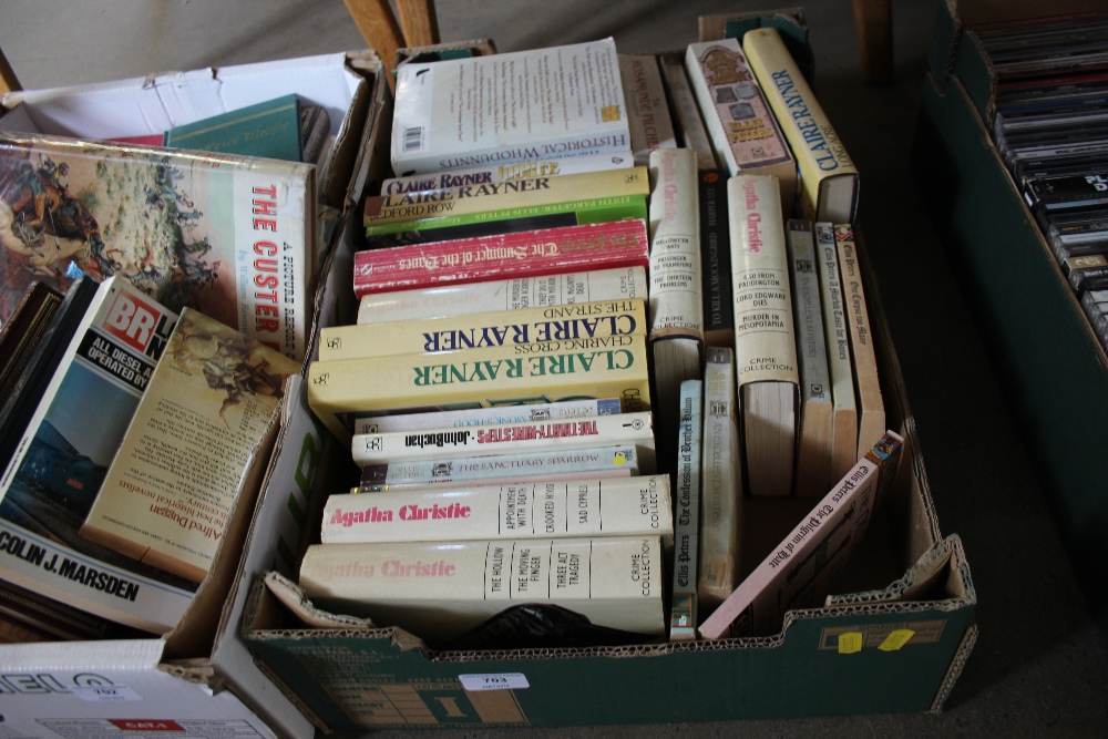 A box of various books