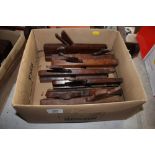 A box of various moulding planes