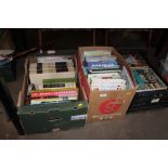 Three boxes of various books