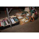 Two boxes of books and a box of sundries
