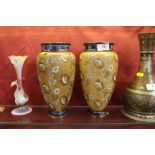 A pair of Doulton Lambeth Slaters patent vases - o