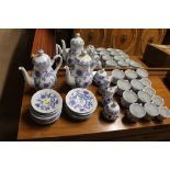 A quantity of continental blue and white tea and c