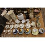 A quantity of various china coffee cups and saucer