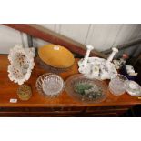 A floral decorated dressing table set; together wi