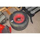 A pair of trailer tyres