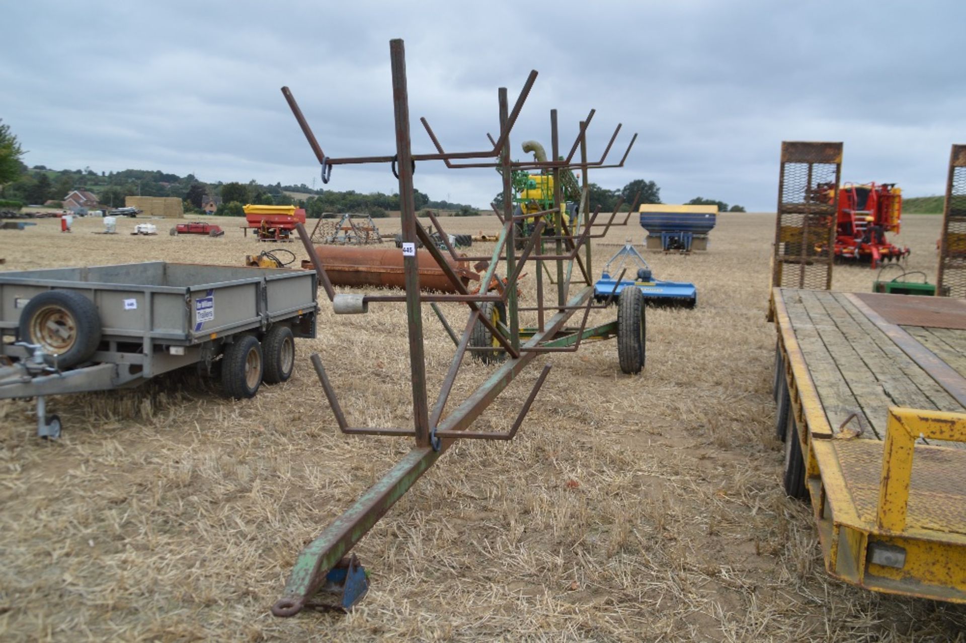 Irrigation pipe trailer.