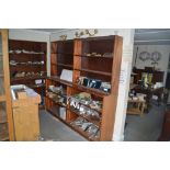 A teak shelving unit