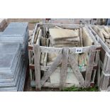 Two crates of various sized Indian sandstone slabs