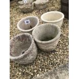 4x pre-cast garden planters, approx. 25cm