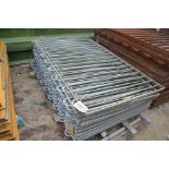 Ten 196cm x 110cm approx. galvanised fencing panel