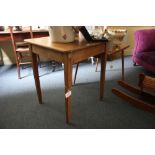 An oak and pine square occasional table