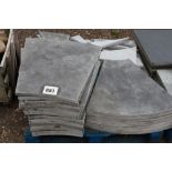 A pallet of shaped slate slabs