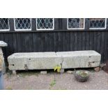 A french granite cattle trough - cracked