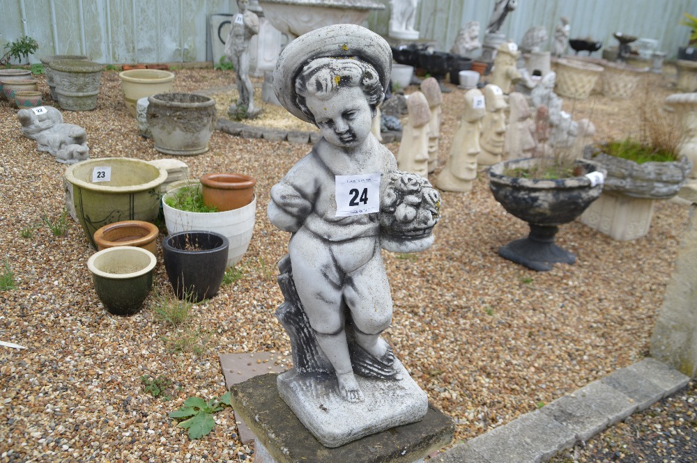 A pre-cast cherub statue, approx. 68cm