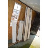 A quantity of old painted window shutter doors