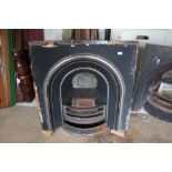 A cast iron fireplace