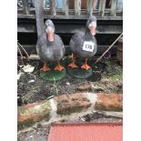 A pair of garden geese ornaments standing 57cm