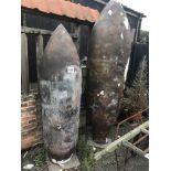 2x pre-cast obelisk style garden ornaments - (some